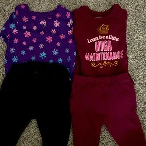 Long sleeve onesie and pants set